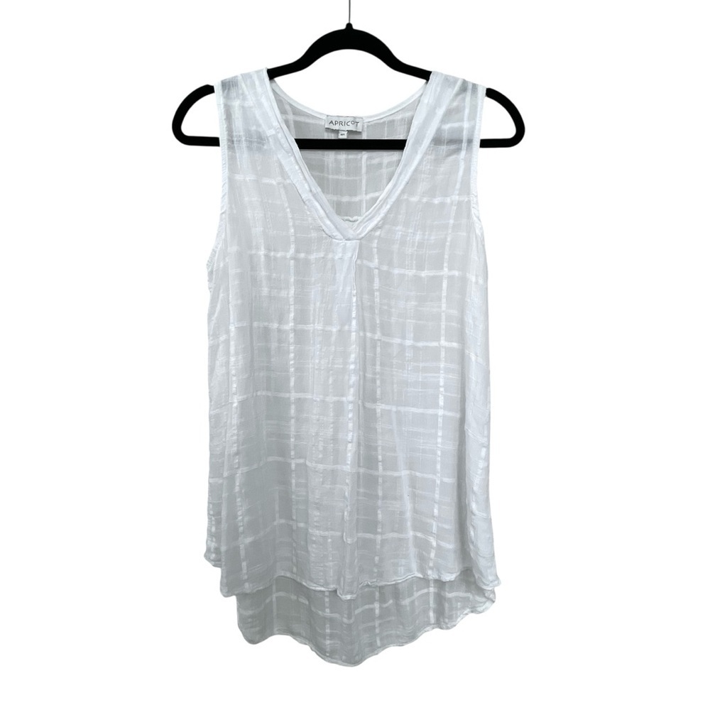 APRICOT White V-Neck Sleeveless Blouse M/L - Picture 4 of 7